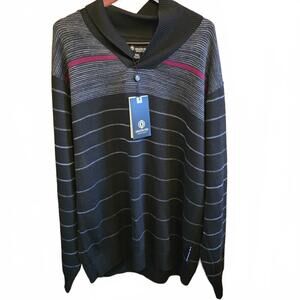Akademiks 4XL Men's Striped Sweater with Shawl Collar New with Tags